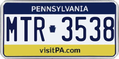 PA license plate MTR3538