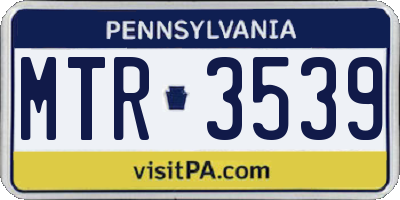 PA license plate MTR3539