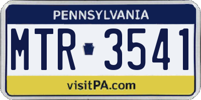 PA license plate MTR3541
