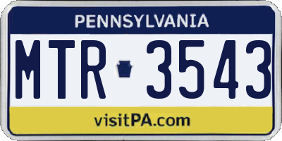 PA license plate MTR3543