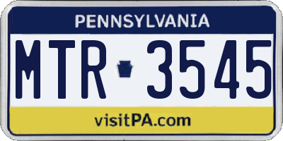 PA license plate MTR3545