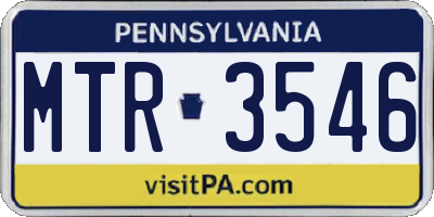 PA license plate MTR3546