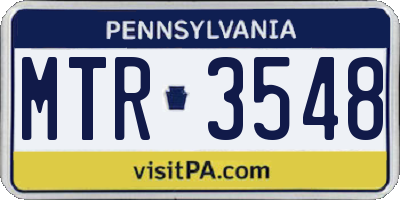 PA license plate MTR3548