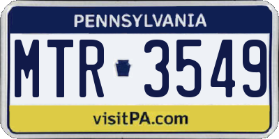 PA license plate MTR3549