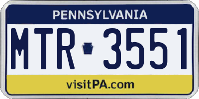 PA license plate MTR3551