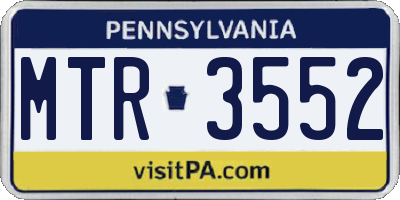 PA license plate MTR3552