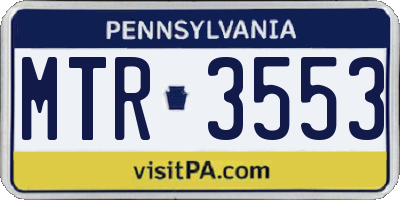 PA license plate MTR3553