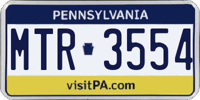 PA license plate MTR3554