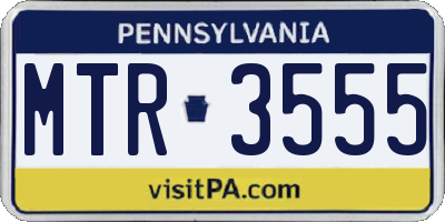 PA license plate MTR3555