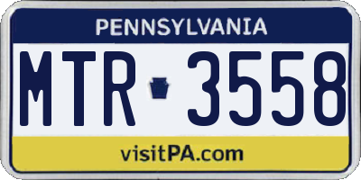 PA license plate MTR3558