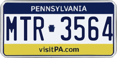 PA license plate MTR3564