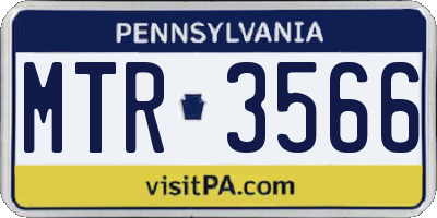 PA license plate MTR3566