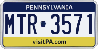 PA license plate MTR3571