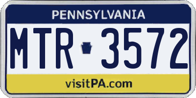 PA license plate MTR3572