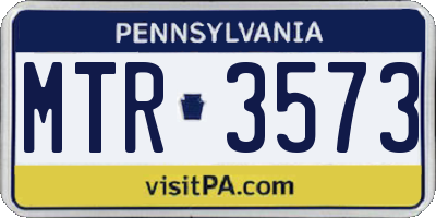 PA license plate MTR3573