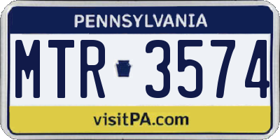 PA license plate MTR3574