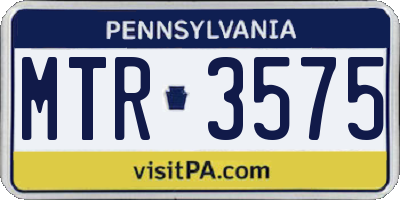 PA license plate MTR3575