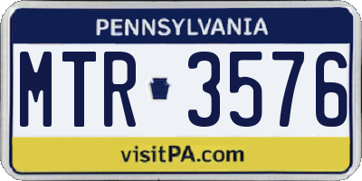 PA license plate MTR3576