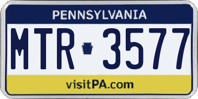 PA license plate MTR3577