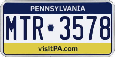 PA license plate MTR3578