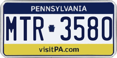 PA license plate MTR3580