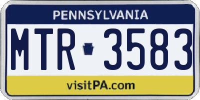 PA license plate MTR3583