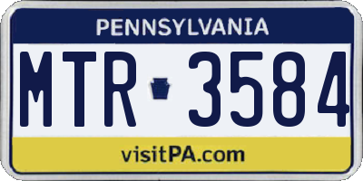 PA license plate MTR3584