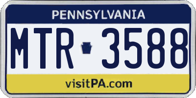 PA license plate MTR3588