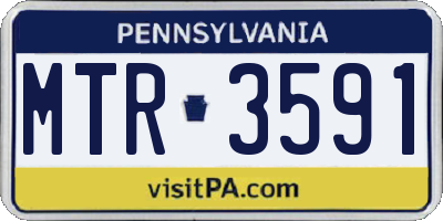 PA license plate MTR3591