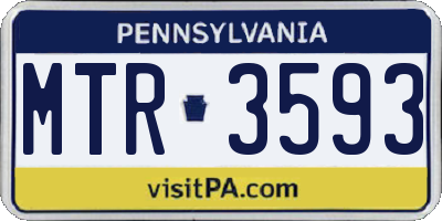 PA license plate MTR3593