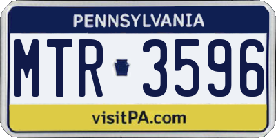 PA license plate MTR3596
