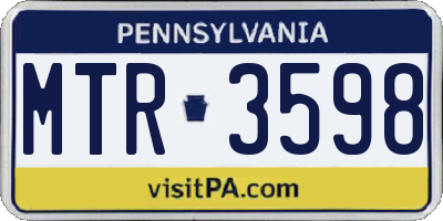 PA license plate MTR3598