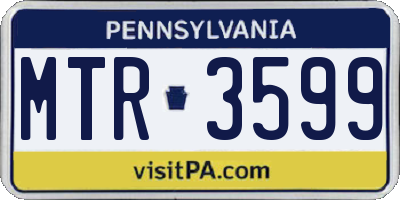 PA license plate MTR3599
