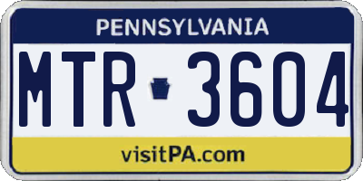 PA license plate MTR3604