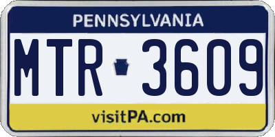 PA license plate MTR3609