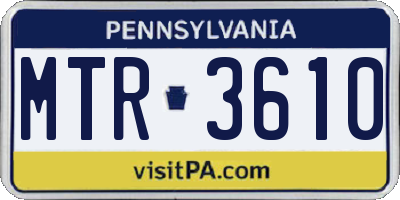 PA license plate MTR3610