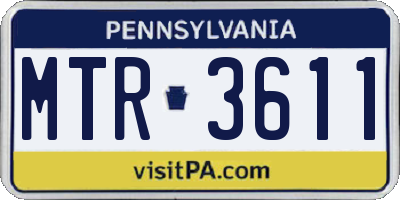 PA license plate MTR3611
