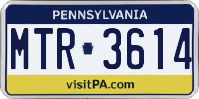 PA license plate MTR3614