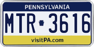 PA license plate MTR3616