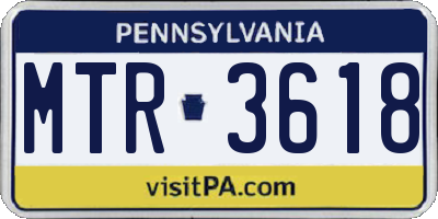 PA license plate MTR3618
