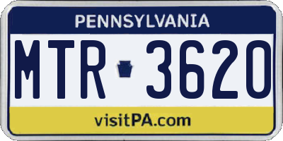PA license plate MTR3620