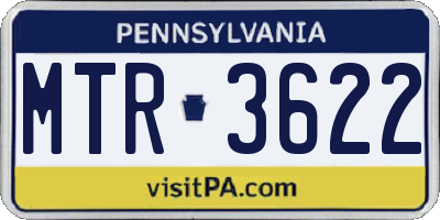 PA license plate MTR3622