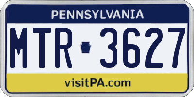 PA license plate MTR3627