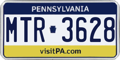 PA license plate MTR3628