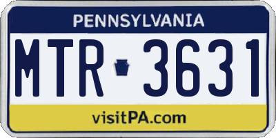 PA license plate MTR3631