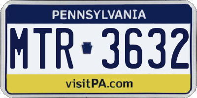 PA license plate MTR3632