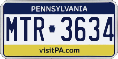 PA license plate MTR3634