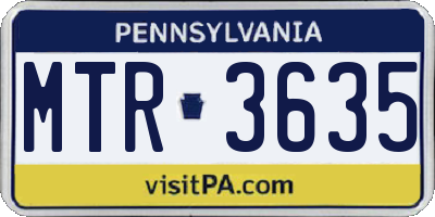 PA license plate MTR3635