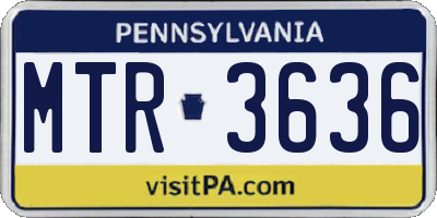 PA license plate MTR3636
