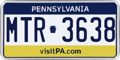 PA license plate MTR3638